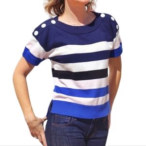 Cabi Sailor Pullover Short Sleeve Knit Top size S